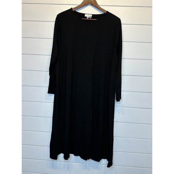 NWOT Dainty Jewells 3X Dress Black Long Sleeve Knee Length Your Favorite Stretch - Picture 3 of 9
